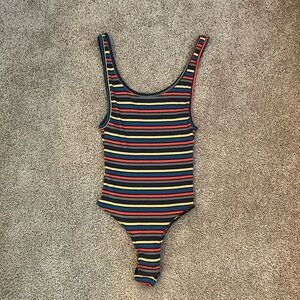 Urban outfitters stripped multicolored bodysuit